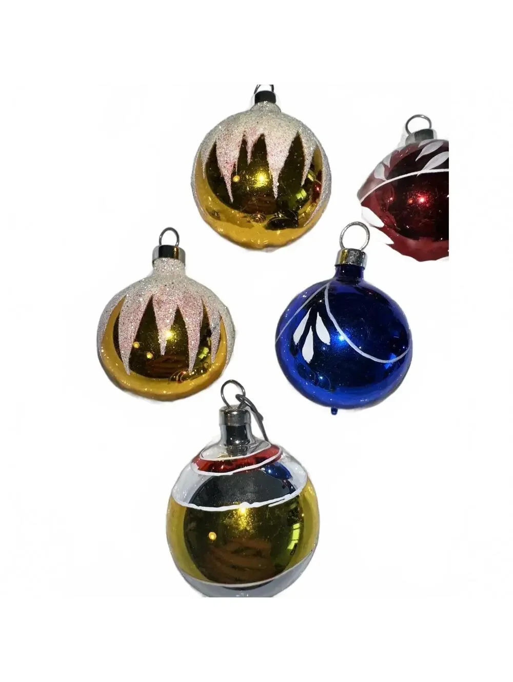 9 Vintage Bradford Glass Ornaments 1.25